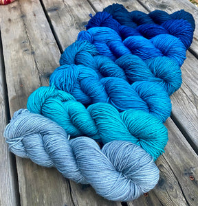 Mistletoe DK - Blue Box Gradient Set of (7) 4 oz skeins